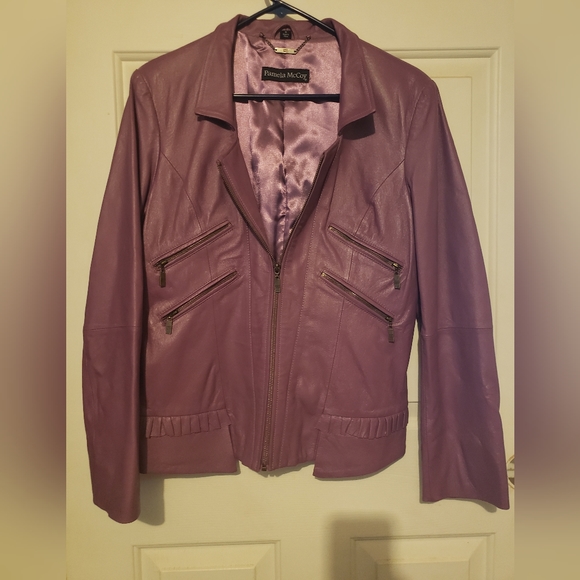 Pamela McCoy Jackets & Blazers - Pamela McCoy purple genuine leather jacket